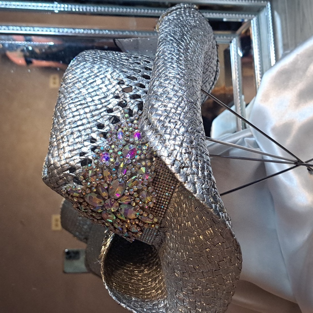 Silver Rhinestone Cowboy Hat - Picture 3 of 4